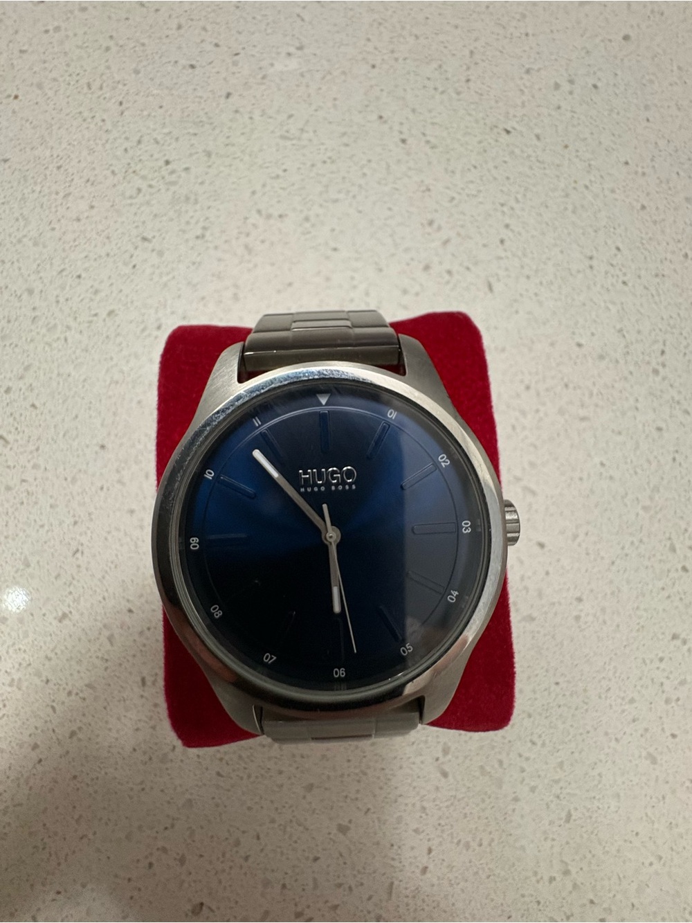 Hugo Boss Silver Bracelet Watch with Blue Dial